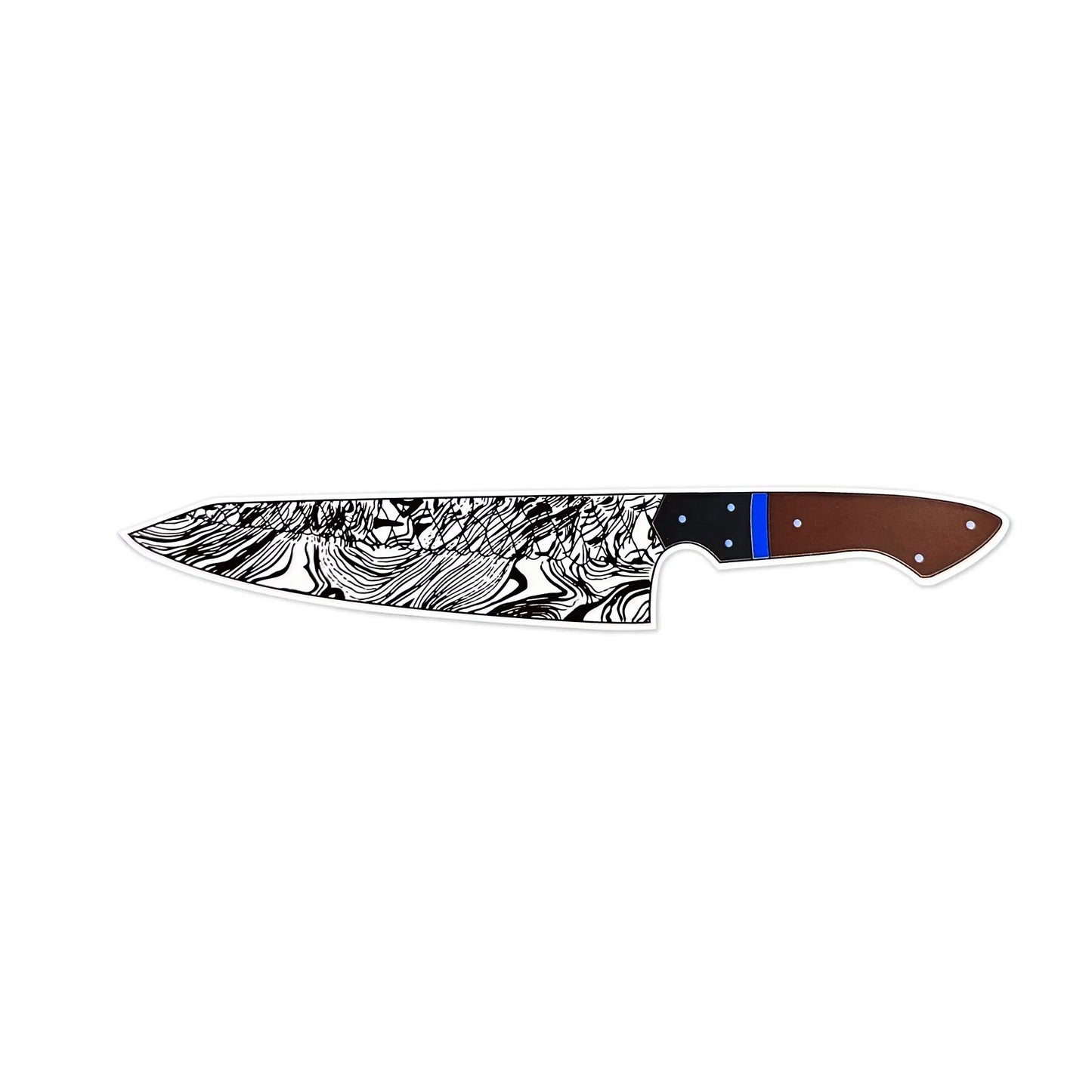 Pegatina de cuchillo de chef Dahlia