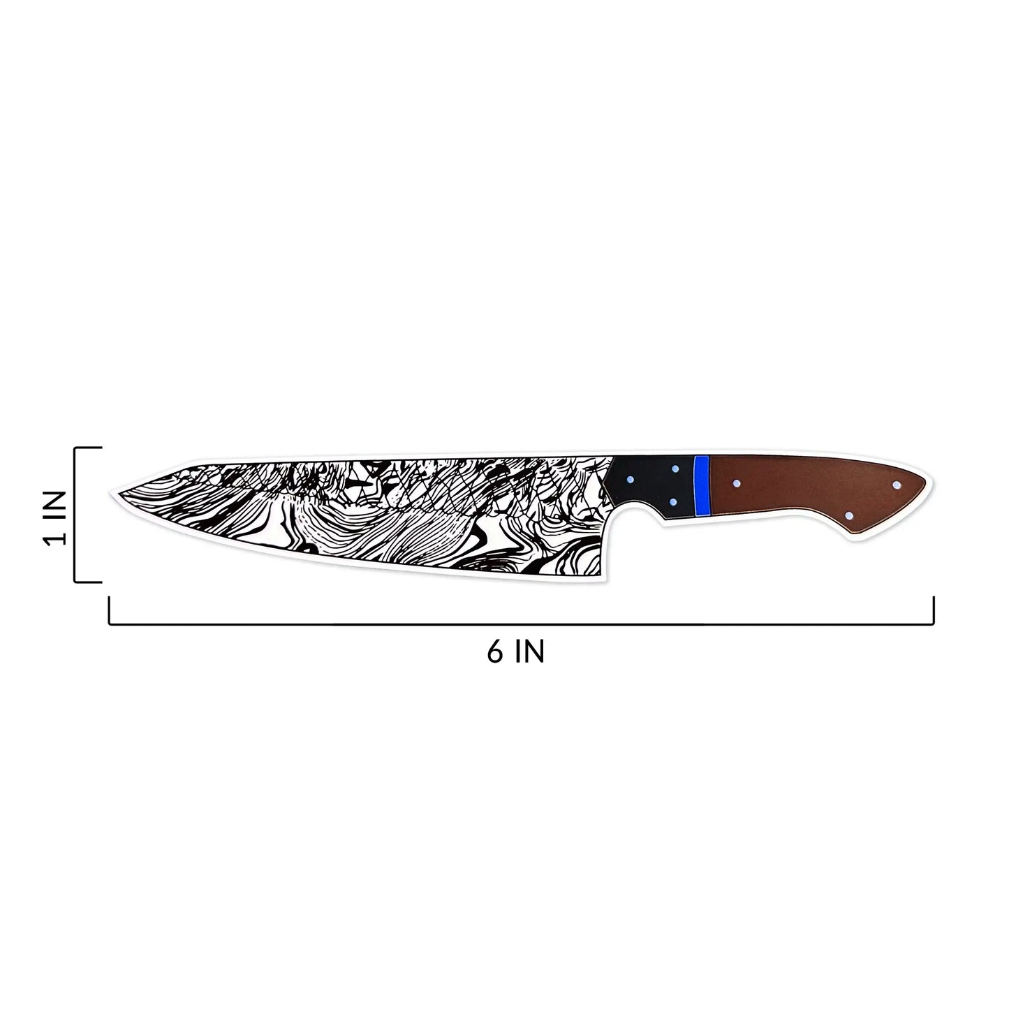 Pegatina de cuchillo de chef Dahlia
