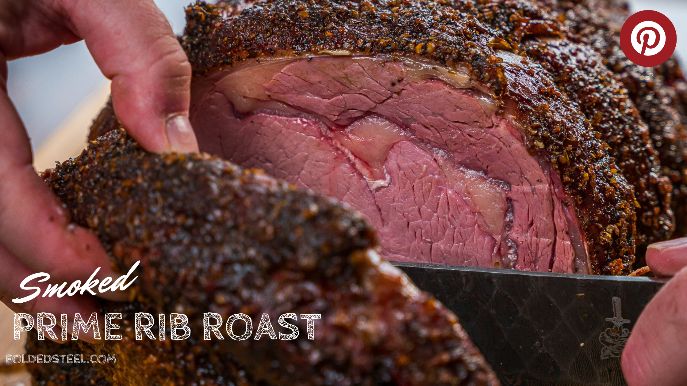 folded steel smoke prime rib roast