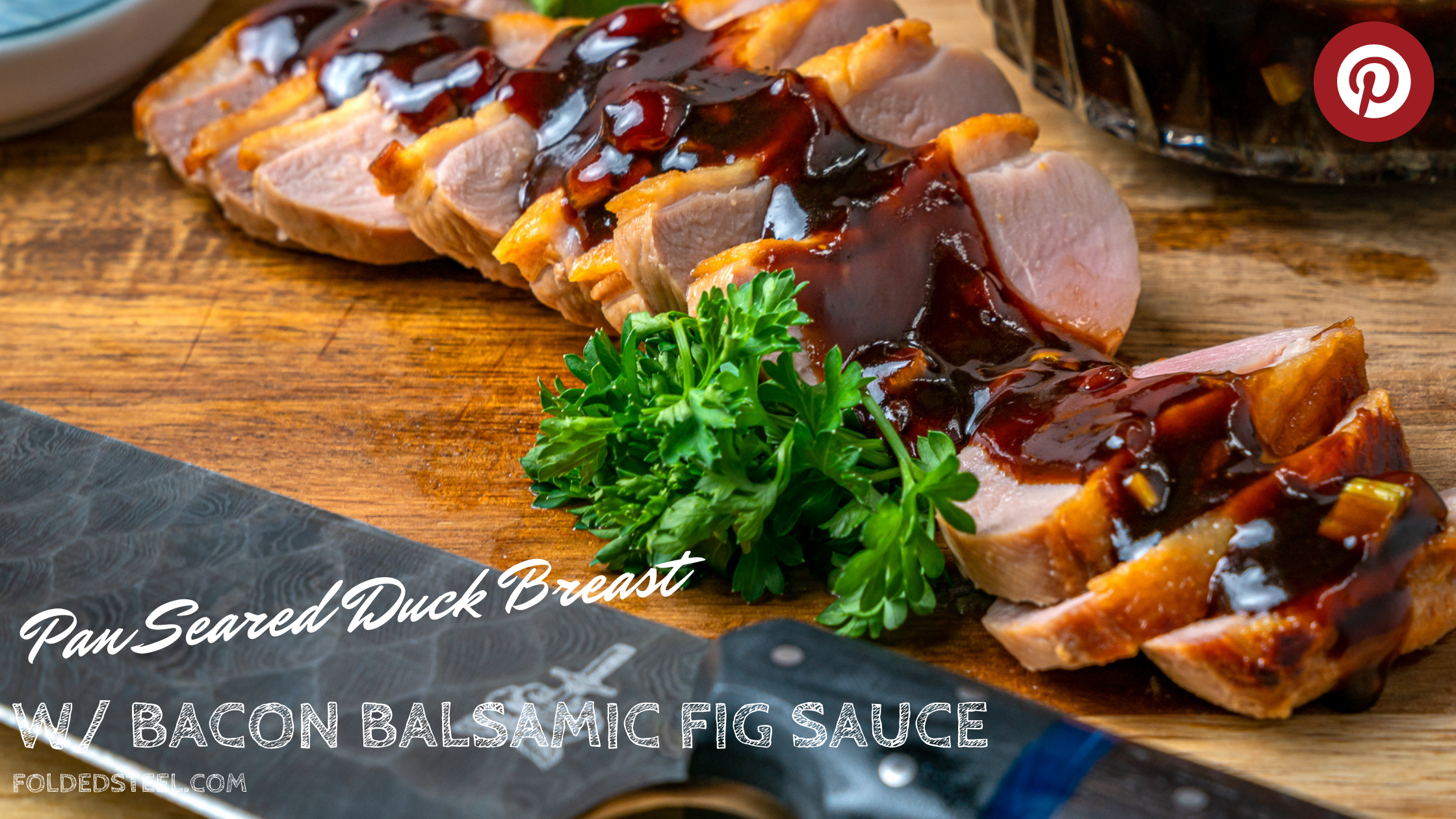 folded steel pan seared duck breast