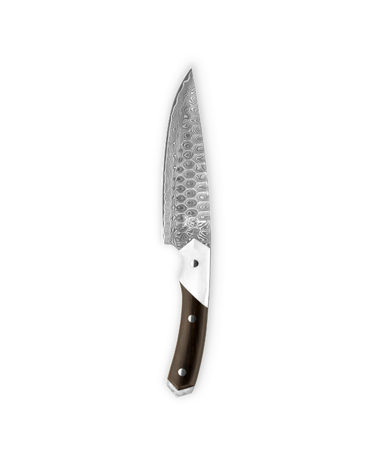 folded steel hawthorn 6 inch damascus chef knife