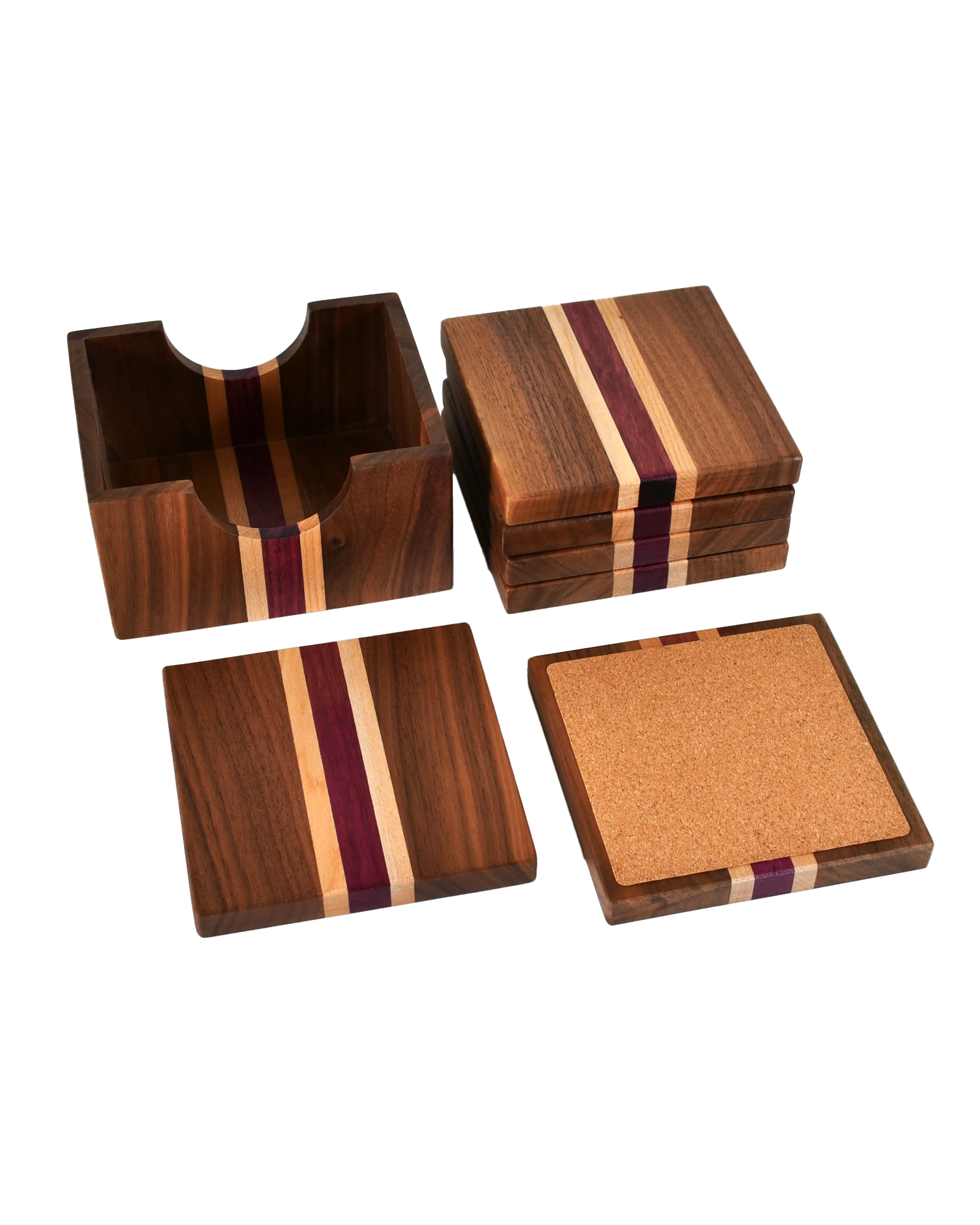 Juego de posavasos de nogal