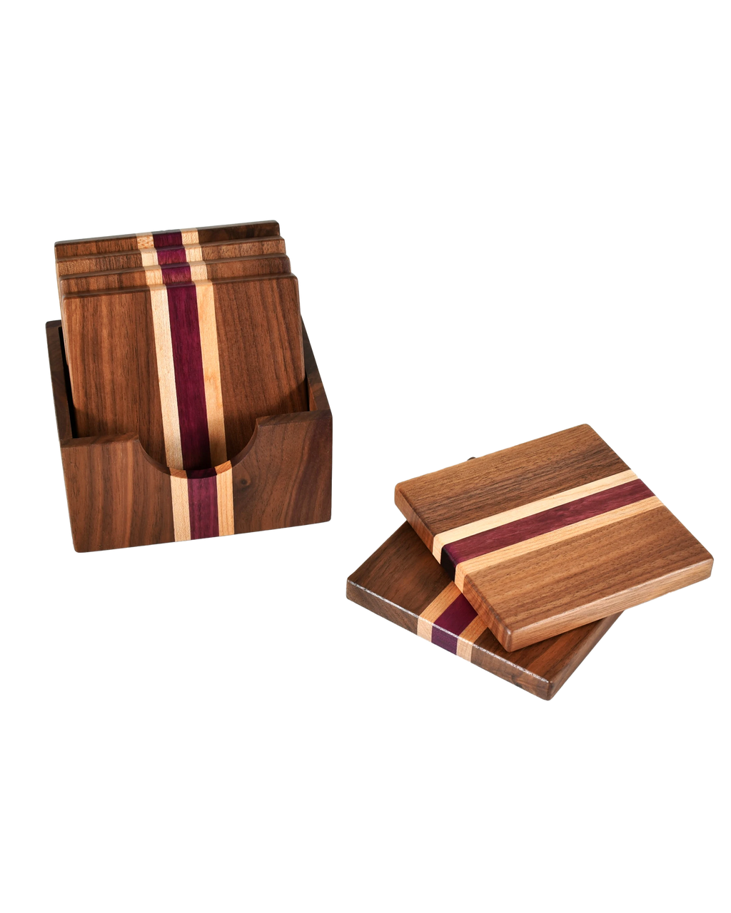 Juego de posavasos de nogal