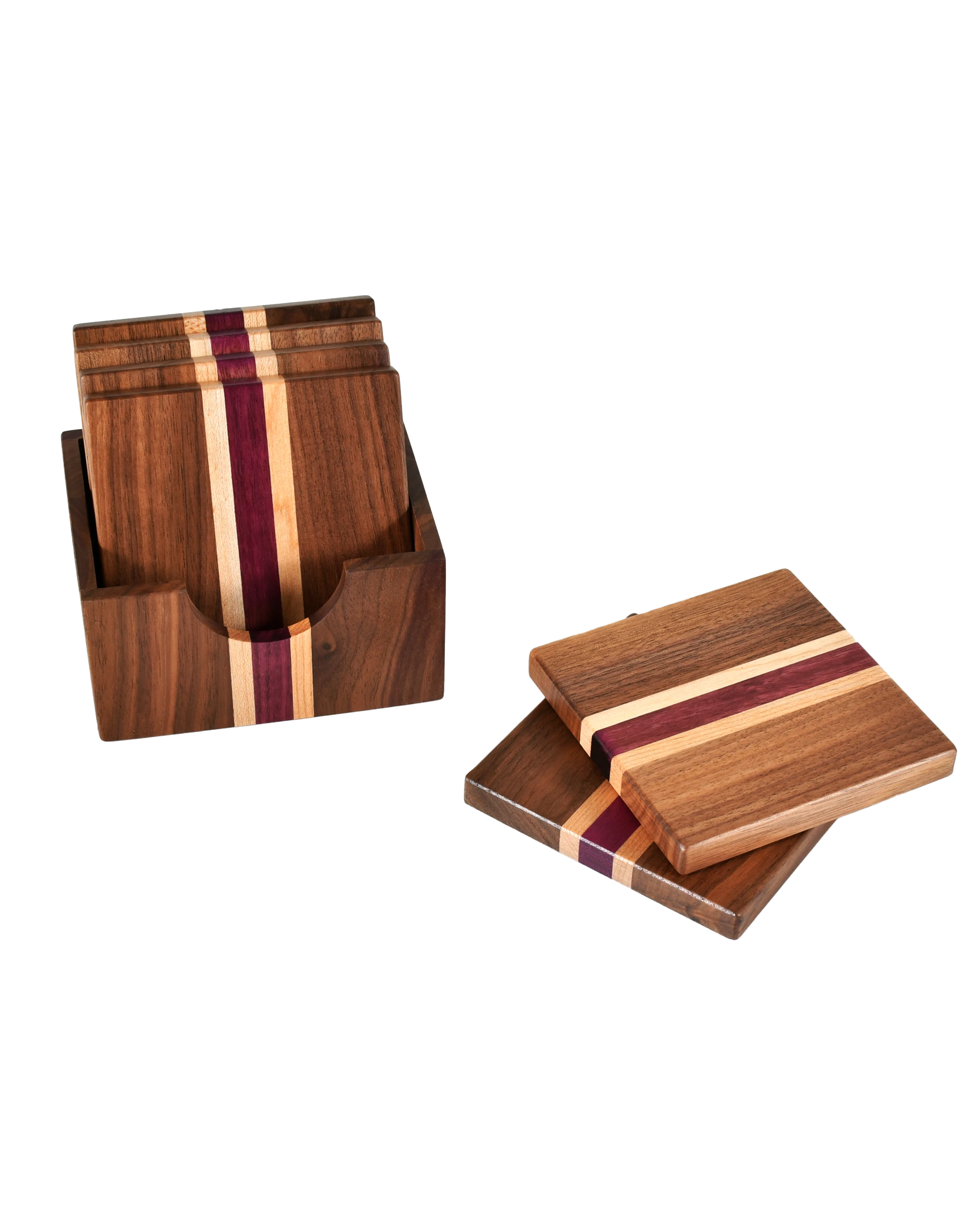 Juego de posavasos de nogal