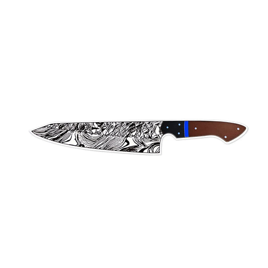 Dahlia Chef Knife Sticker