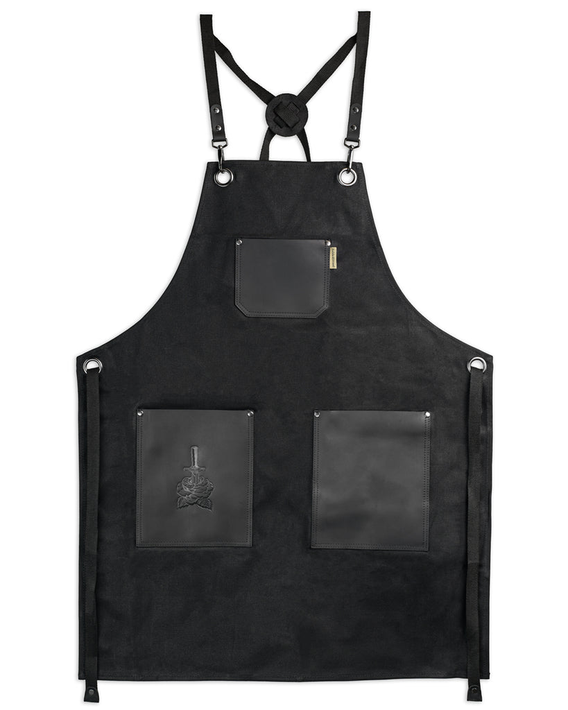 Chef Apron | Black Waxed Canvas + Genuine Leather