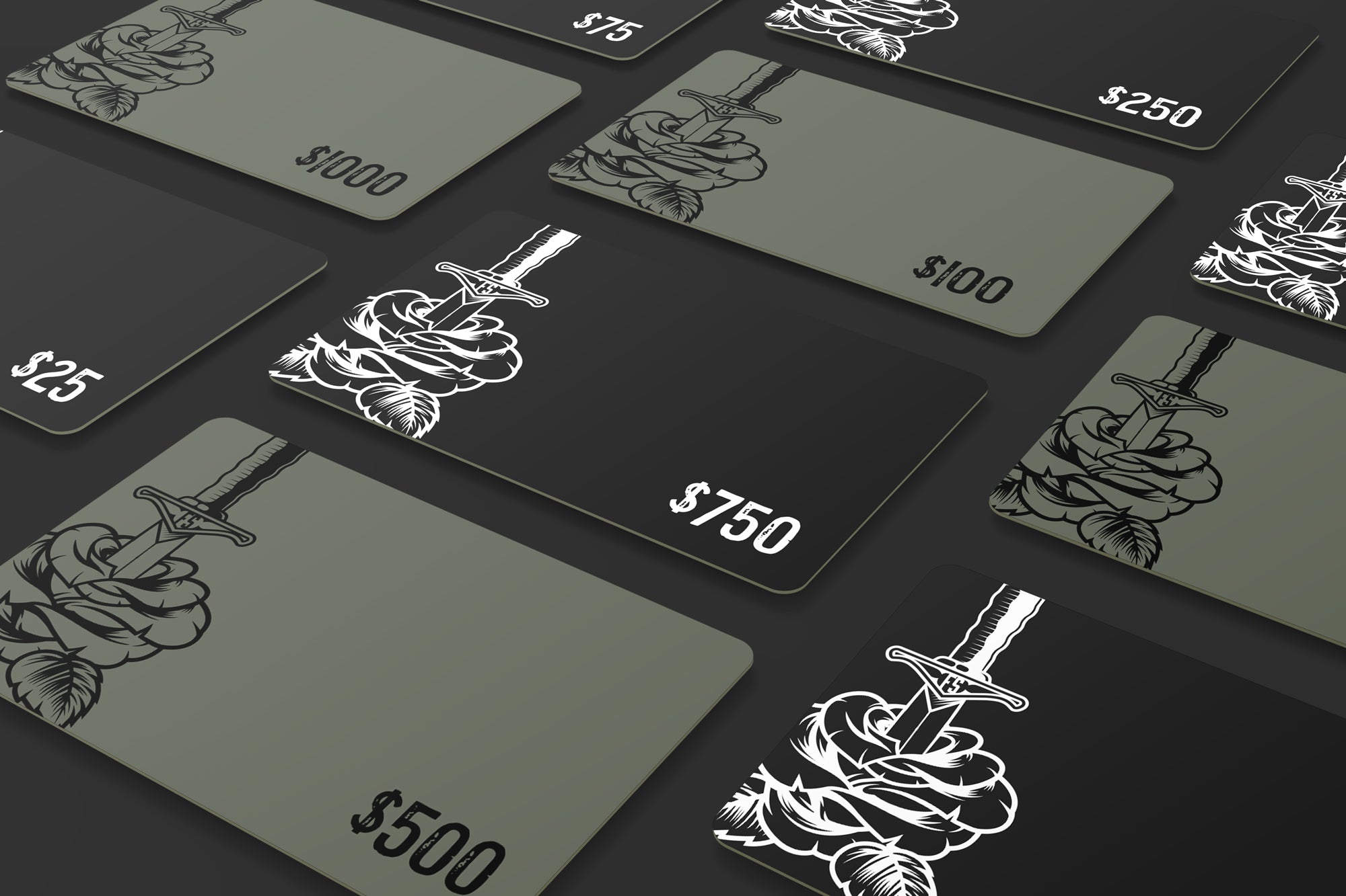 Tarjeta de regalo electrónica de acero plegada