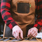 Chef Apron | Tan Waxed Canvas + Genuine Leather - Folded Steel 